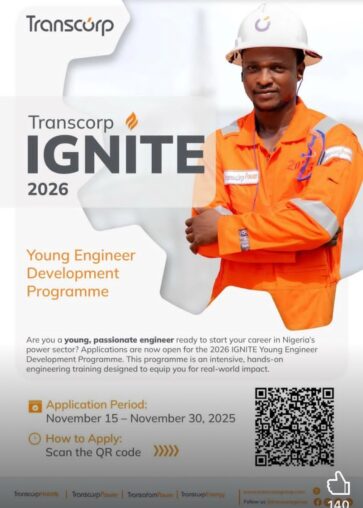 Transcorp IGNITE 2026 – Young Engineer Development Programme.