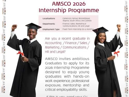 Call for Applications: AMSCO Internship Program for Young African 2026