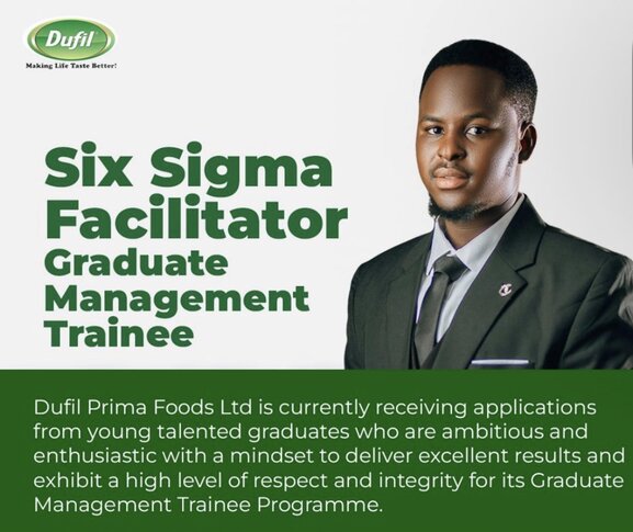 Dufil Prima Foods Six Sigma Facilitator (Graduate Management Trainee) 2026 for young Nigerian graduates.
