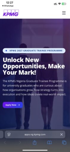 KPMG Graduate Trainee Program 2027