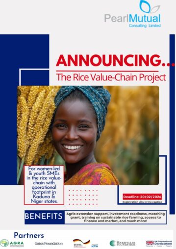 Call for Applications: AGRA Rice Value-Chains Project Support for Women & Youth-Led SMEs in Nigeria