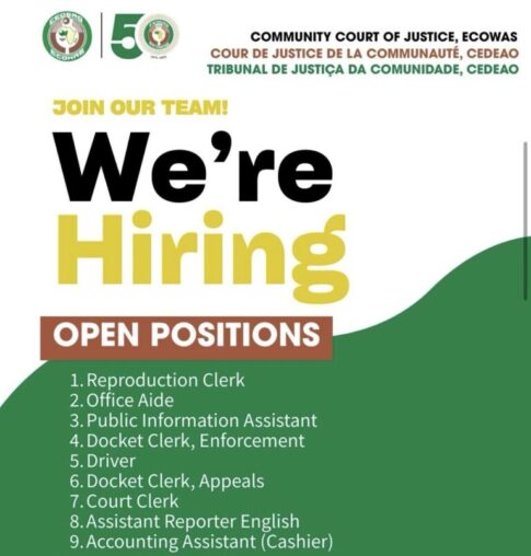 Career Opportunities at the ECOWAS Community Court of Justice