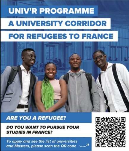 The UNIV’R Master’s Scholarship Programme 2026 for study in France for refugee students (Fully Funded)