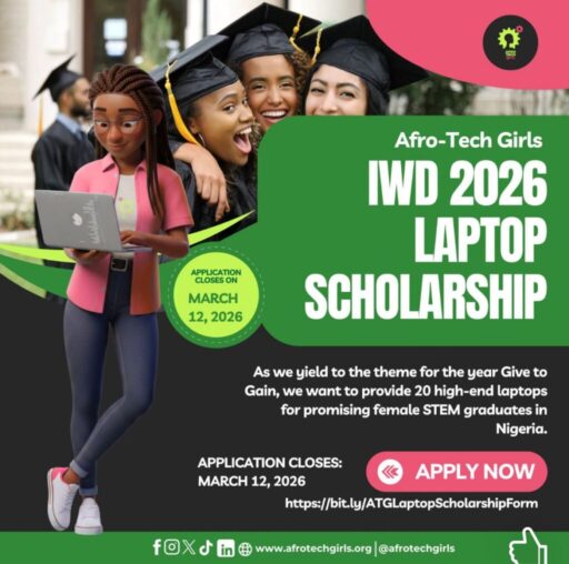 Afro-Tech Girls Laptop Scholarship 2026 (IWD)