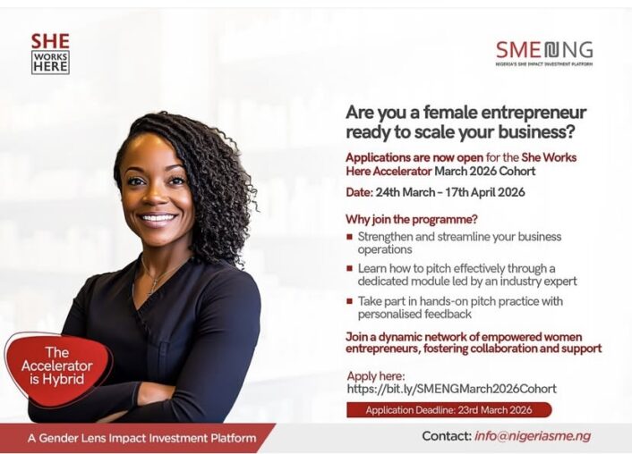 Call for Applications: SME.NG, She Works Here Accelerator – March 2026 Cohort