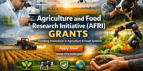 Call For Applications: Agriculture and Food Research Initiative (AFRI) Grant Program (Up to $10 million Funding) )