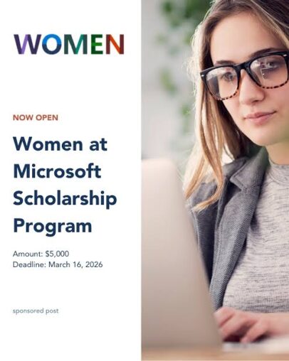 Women at Microsoft Scholarship 2026 To Study in USA