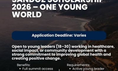 Call For Applications: One Young World Sandoz Scholarship 2026 (Fully Funded Trip: Flights, Visa, and Accommodation)