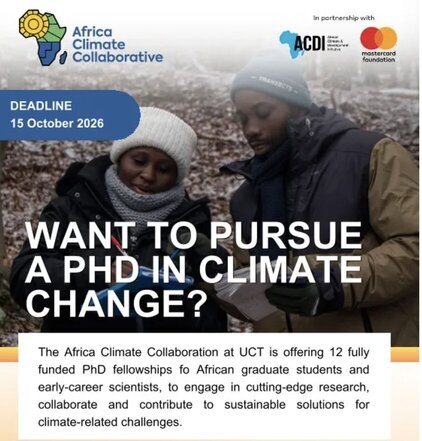 The African Climate Collaborative Doctoral Training Fellowship Programme 2027 in Climate and Development (Fully Funded)