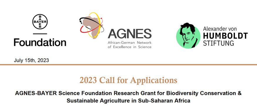 The AGNES-BAYER Science Foundation Research Grant 2026 for Biodiversity Conservation & Sustainable Agriculture in Sub-Saharan Africa.