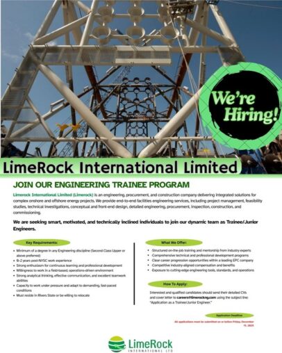2026 Limerock Engineering Trainee/Junior Engineer Program