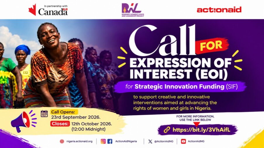 Call For Applications: ActionAid Nigeria Strategic Innovation Fund 2026 | Up to ₦20 Million for Women’s Rights Initiatives