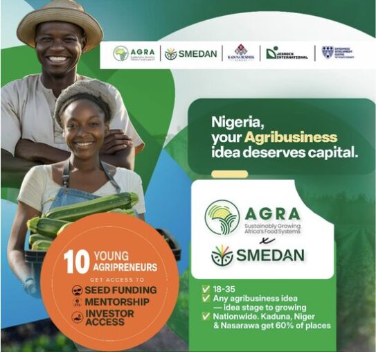 The AGRA–SMEDANYouth Agri‑InnovationContest 2026 for young Nigerian agripreneurs.