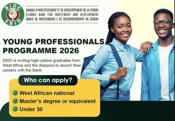ECOWAS Bank for Investment and Development (EBID) Young Professionals Programme 2027 for West African graduates