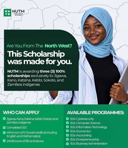 Nigerian University of Technology and Management (NUTM) North-West Indigene Scholarship Award 2026
