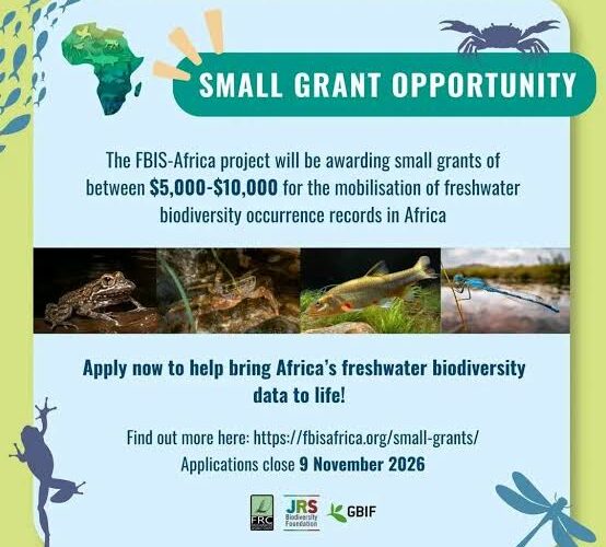 Call For Applications: FBIS Africa Freshwater Biodiversity Data Mobilisation Small Grants
